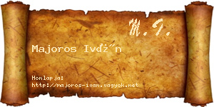 Majoros Iván névjegykártya