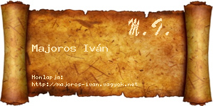 Majoros Iván névjegykártya